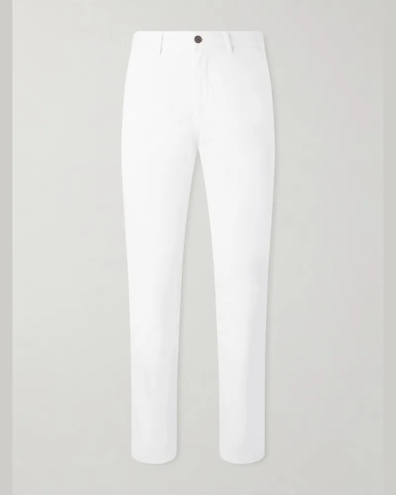 MR P. Samuel Straight-Leg Organic Cotton-Blend Twill Chinos White