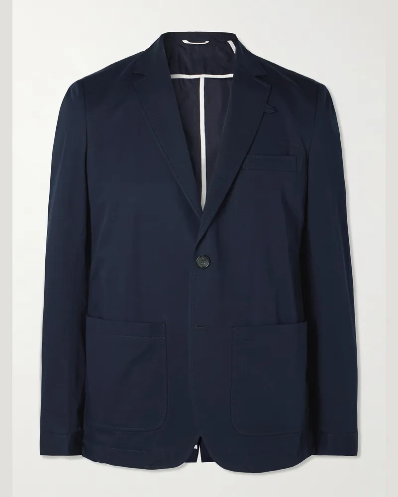 Oliver Spencer Theobald Slim-Fit Unstructured Cotton Suit Jacket Blue