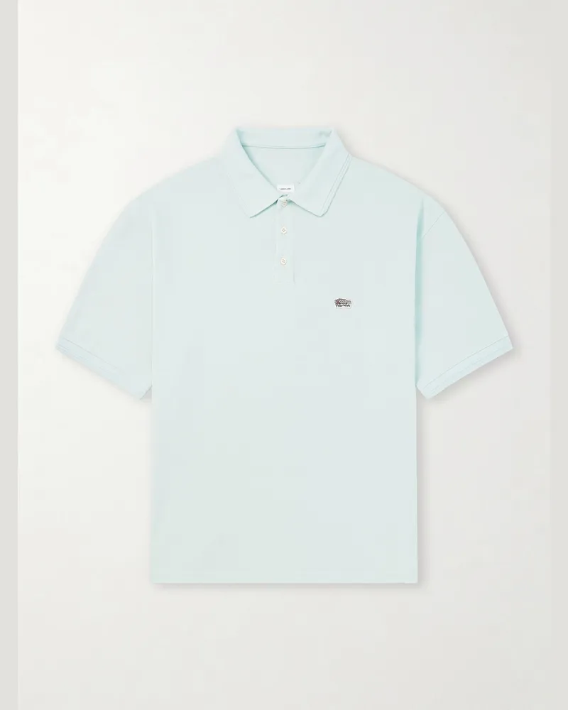 Visvim Mondo Logo-Embroidered Cotton-Piqué Polo Shirt Green
