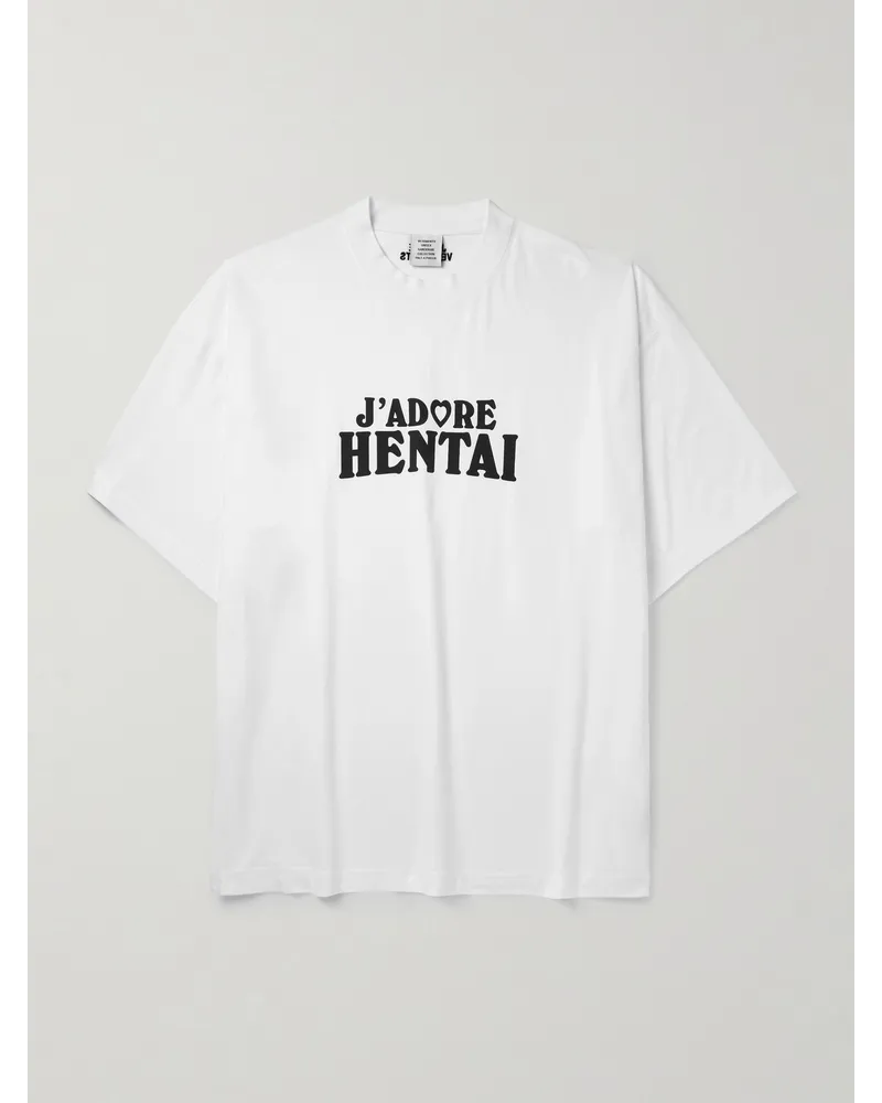 VETEMENTS T-Shirt aus Baumwoll-Jersey mit Print Weiß