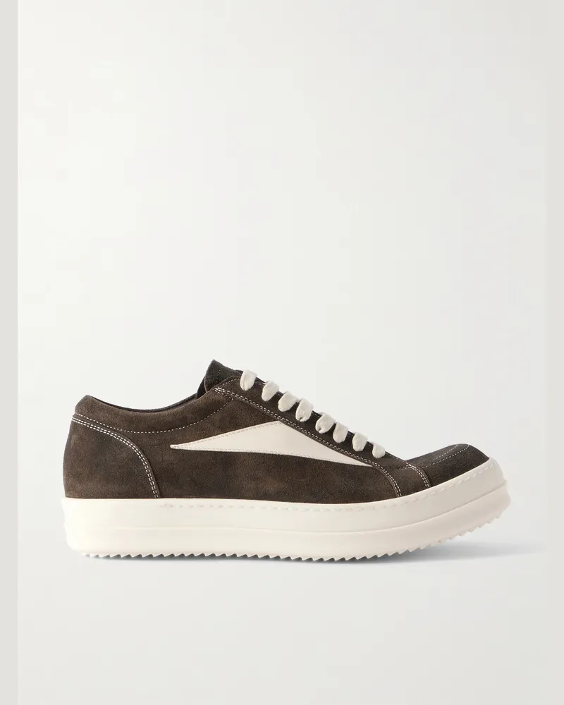 Rick Owens Vintage Sneakers aus Veloursleder mit Lederbesatz Braun