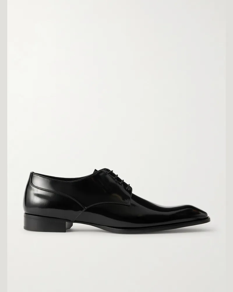 Saint Laurent Stanton Derby-Schuhe aus Leder Schwarz