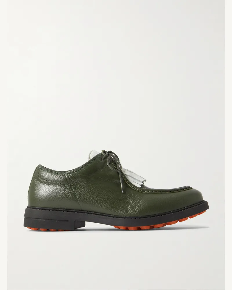 MR P. Golf-Schuhe aus vollnarbigem Leder mit Fransen Grün
