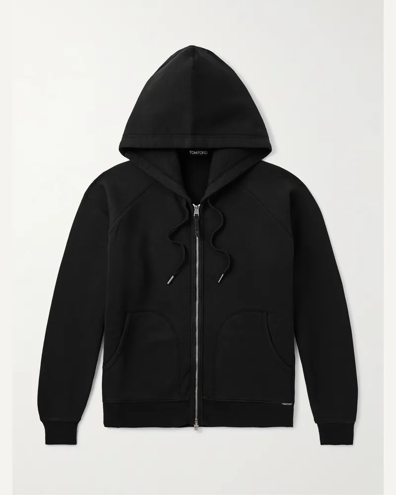 Tom Ford Slim-Fit Cotton-Jersey Zip-Up Hoodie Black