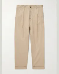 Beams Plus Schmal zulaufende Bundfaltenhose aus Baumwoll-Twill Neutral