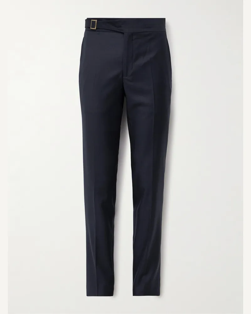 Rubinacci Genny schmal geschnittene Anzughose aus Schurwoll-Twill Blau
