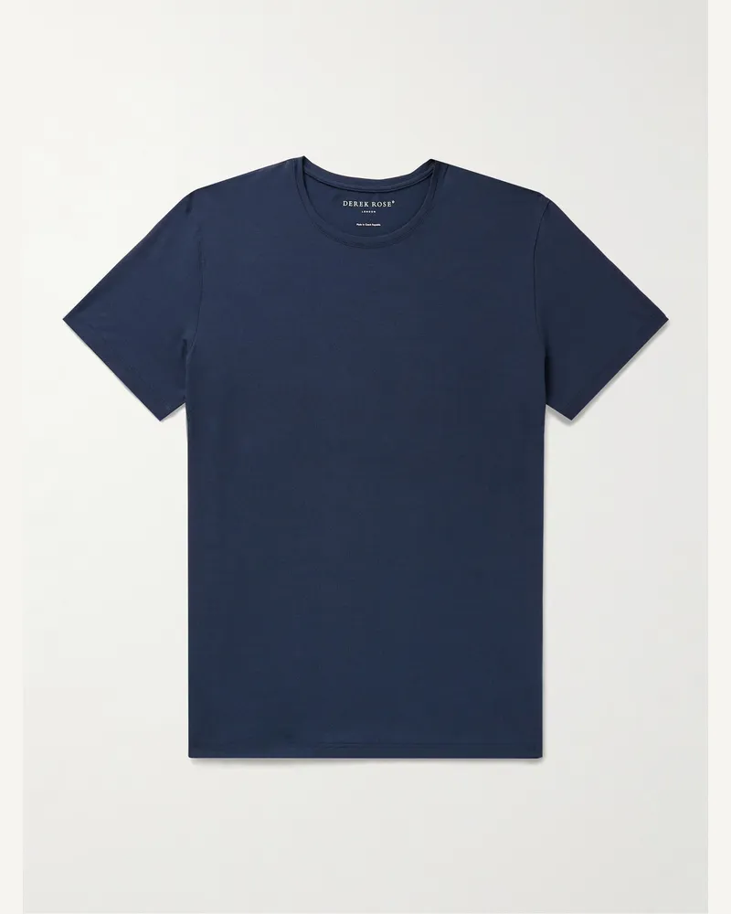 Derek Rose Basel T-Shirt aus Stretch-MicroModal®-Jersey Blau