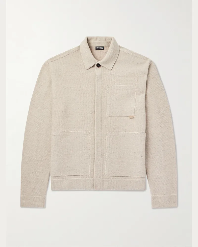 Ermenegildo Zegna Wool, Cashmere, Linen and Silk-Blend Chore Jacket Neutrals
