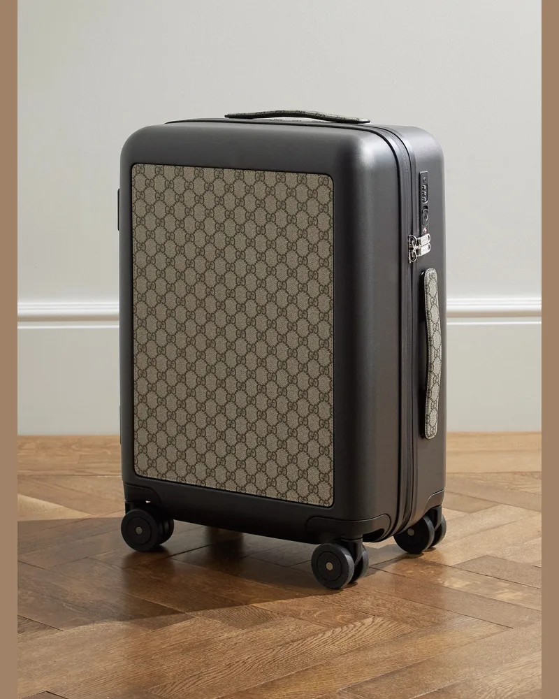 Gucci Porter Koffer aus beschichtetem Canvas mit Logomuster und Lederbesatz Neutral