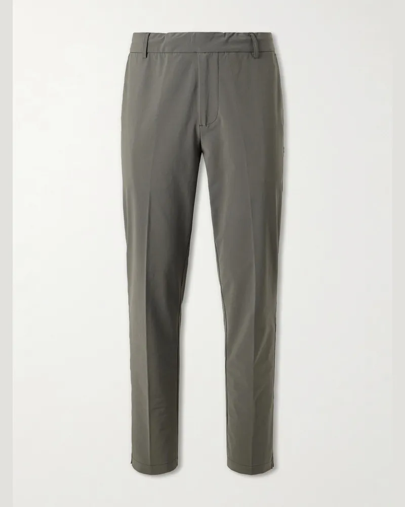 James Perse Slim-Leg Stretch Cotton-Blend Trousers Green