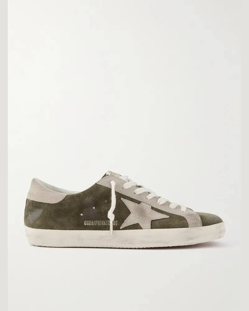 Golden Goose Super-Star Private EDT Sneakers aus Veloursleder in Distressed-Optik Grün