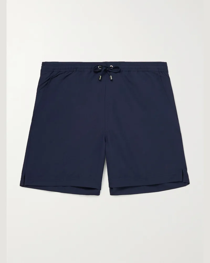 Sunspel Mid-Length Recycled SEAQUAL Swim Shorts Blue