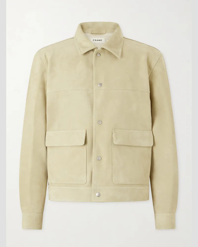 Frame Denim Suede Trucker Jacket Neutrals