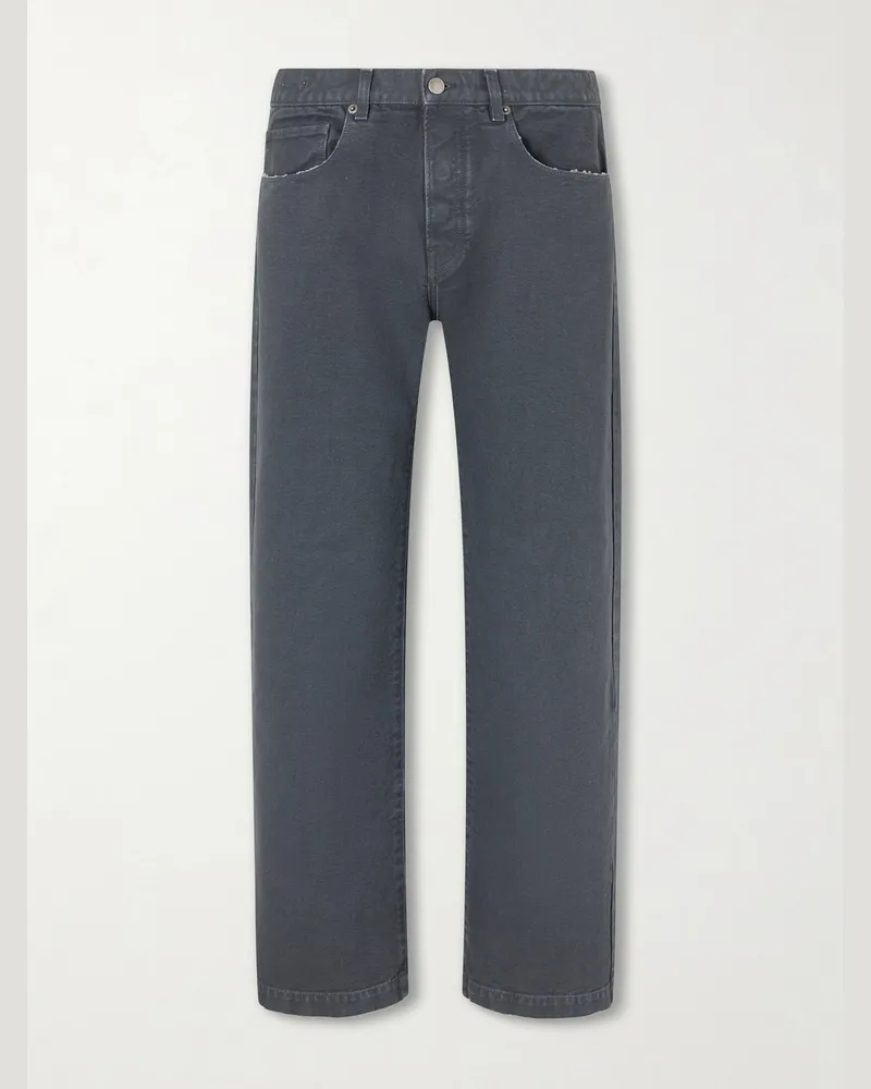 Massimo Alba Oceano Straight-Leg Cotton Trousers Gray