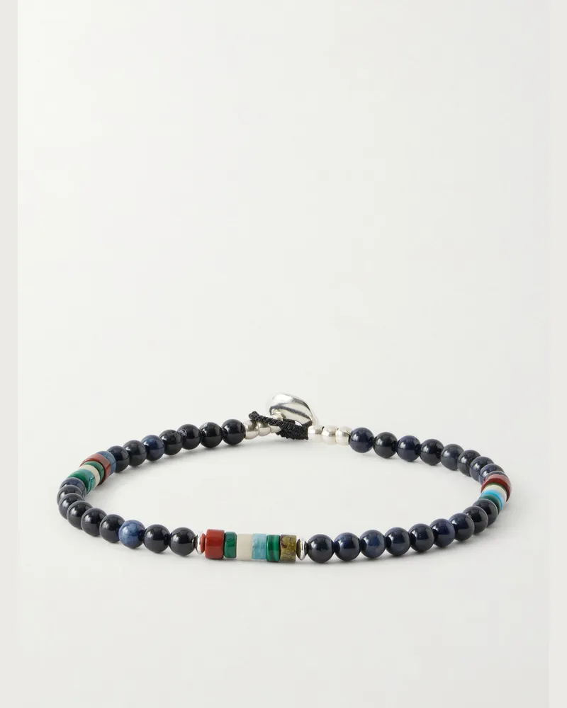 Mikia Sterling Silver Multi-Stone Beaded Bracelet Blue