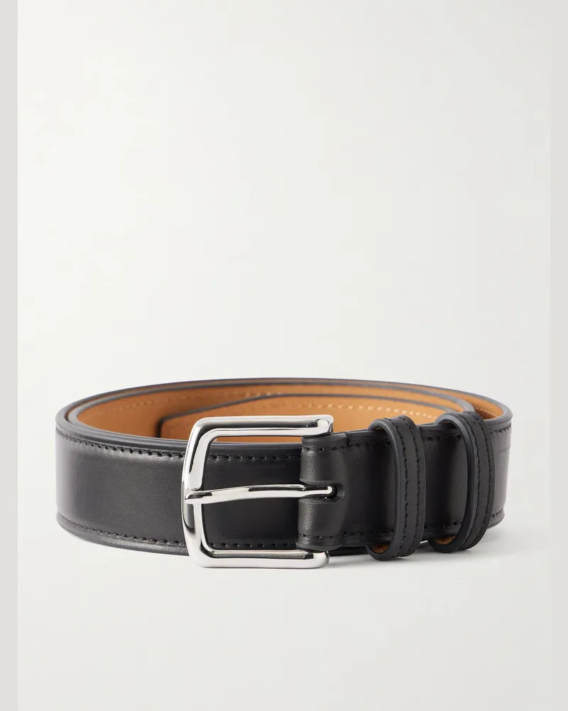 George Cleverley 3.5cm Leather Belt Black