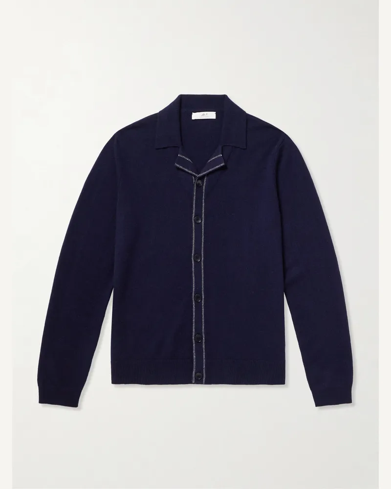MR P. Cardigan aus Kaschmir Blau
