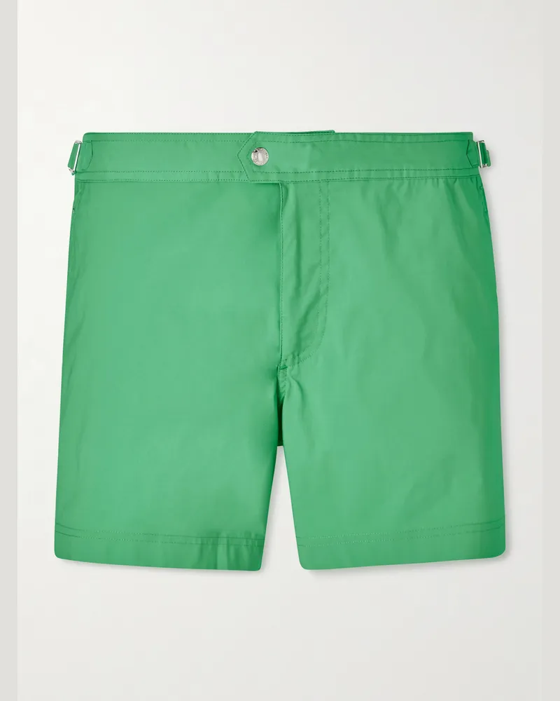 Tom Ford Gerade geschnittene, mittellange Badeshorts Grün