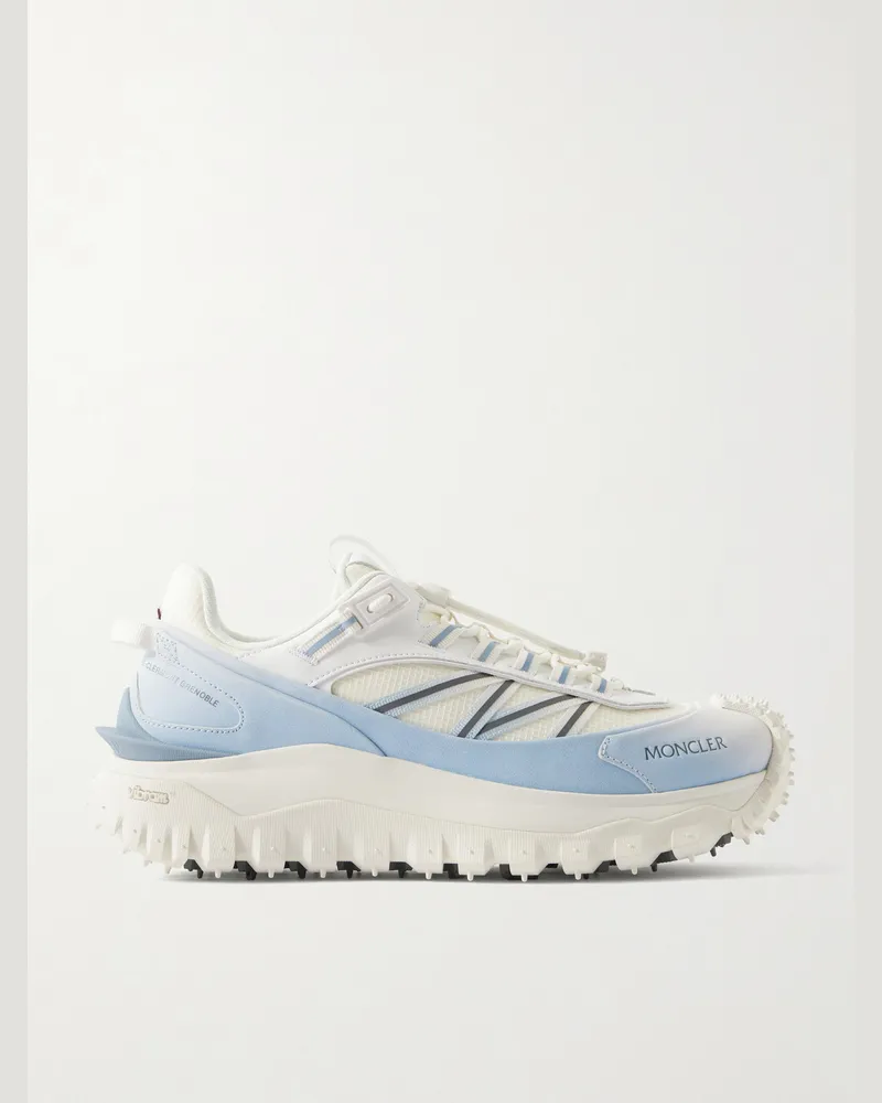 Moncler Trailgrip GTX Leather-Trimmed Mesh and Canvas Sneakers White