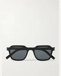 Saint Laurent Sonnenbrille mit eckigem Rahmen aus recyceltem Azetat Schwarz