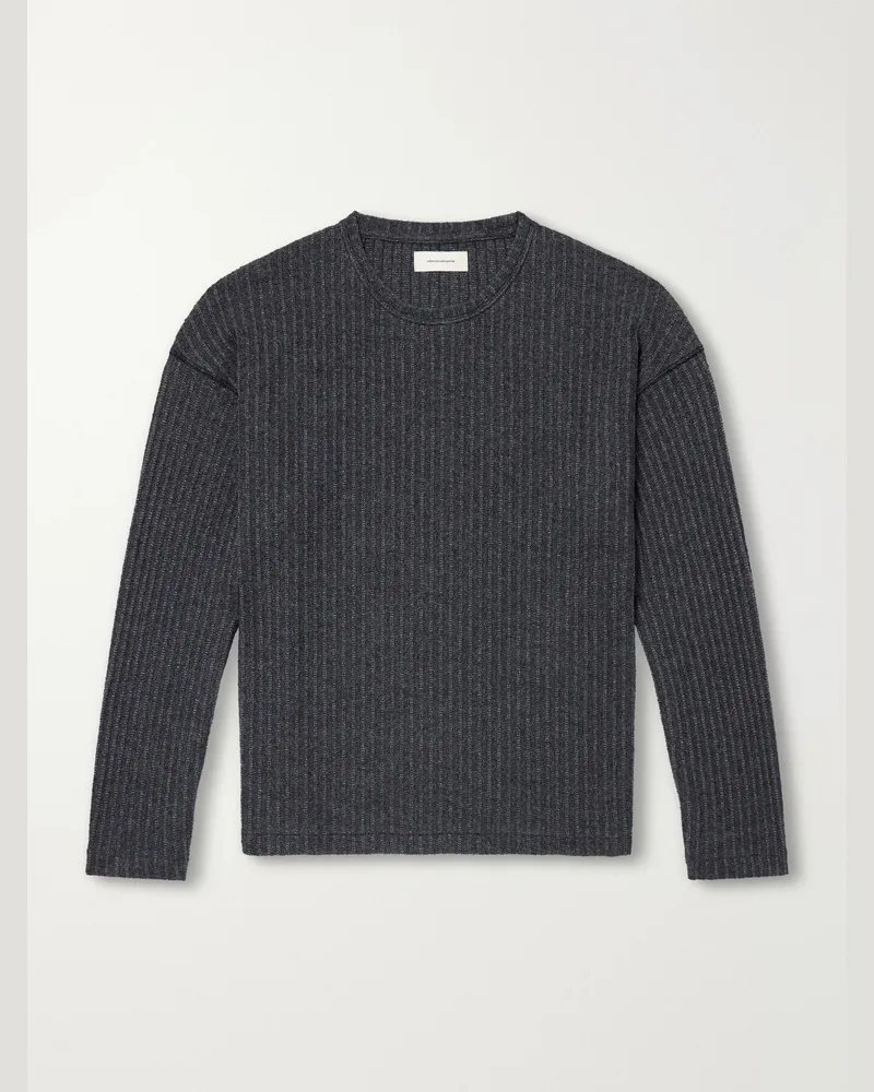 Mfpen Ribbed Bouclé T-Shirt Gray