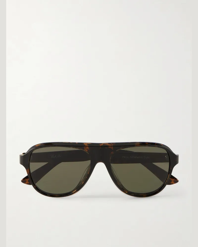 Oliver Peoples Paul Newman Aviator-Style Acetate Sunglasses Brown