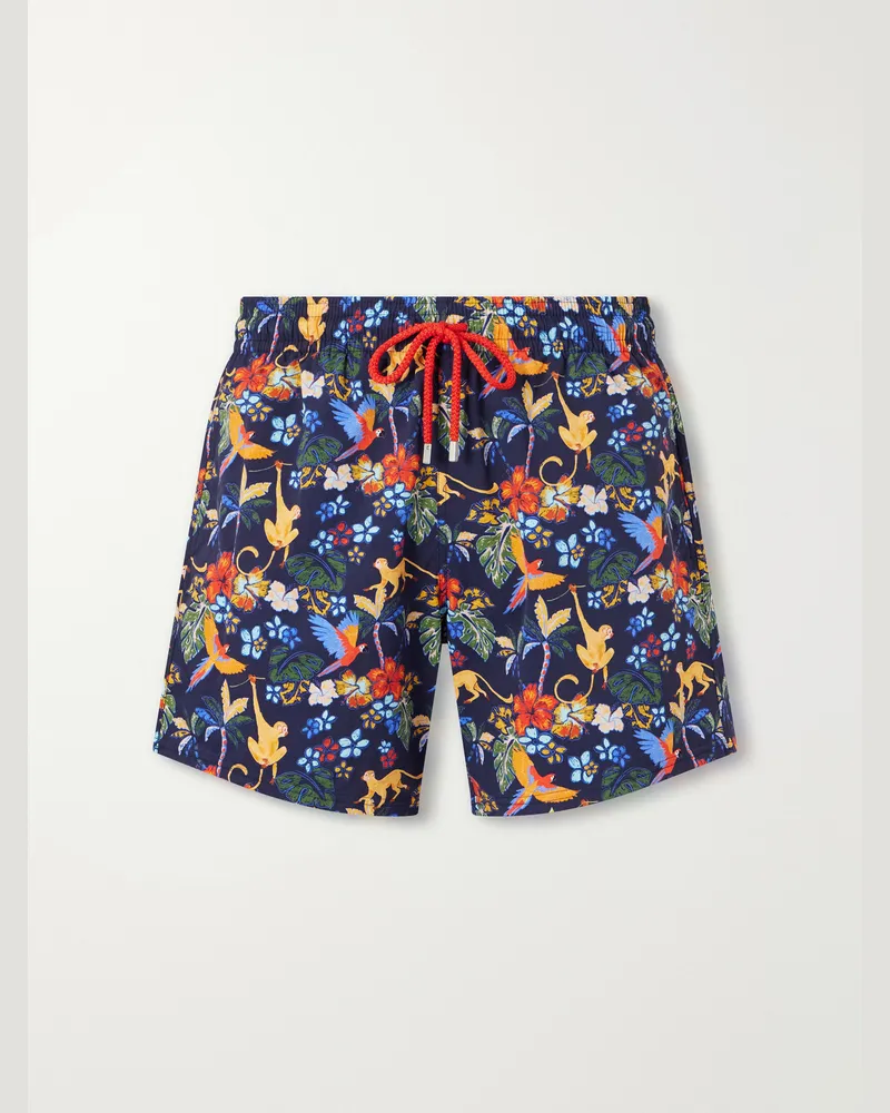 Vilebrequin Moorise Straight-Leg Short-Lenght Printed Recycled Shell Swim Shorts Blue