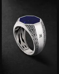 John Hardy Siegelring aus Sterlingsilber mit Lapislazuli Blau