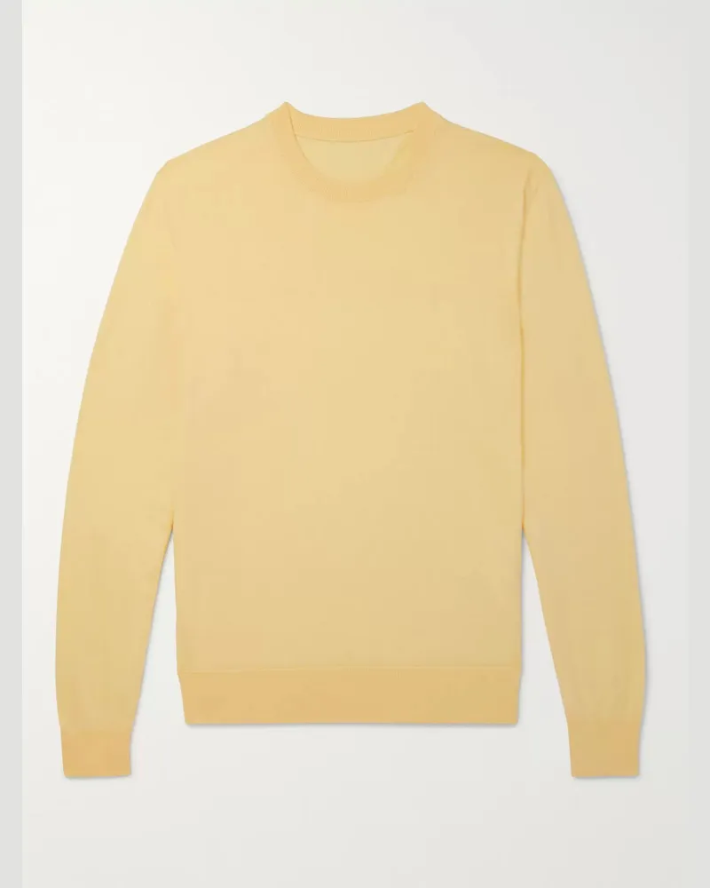 Anderson & Sheppard Sea Island Cotton Sweater Yellow