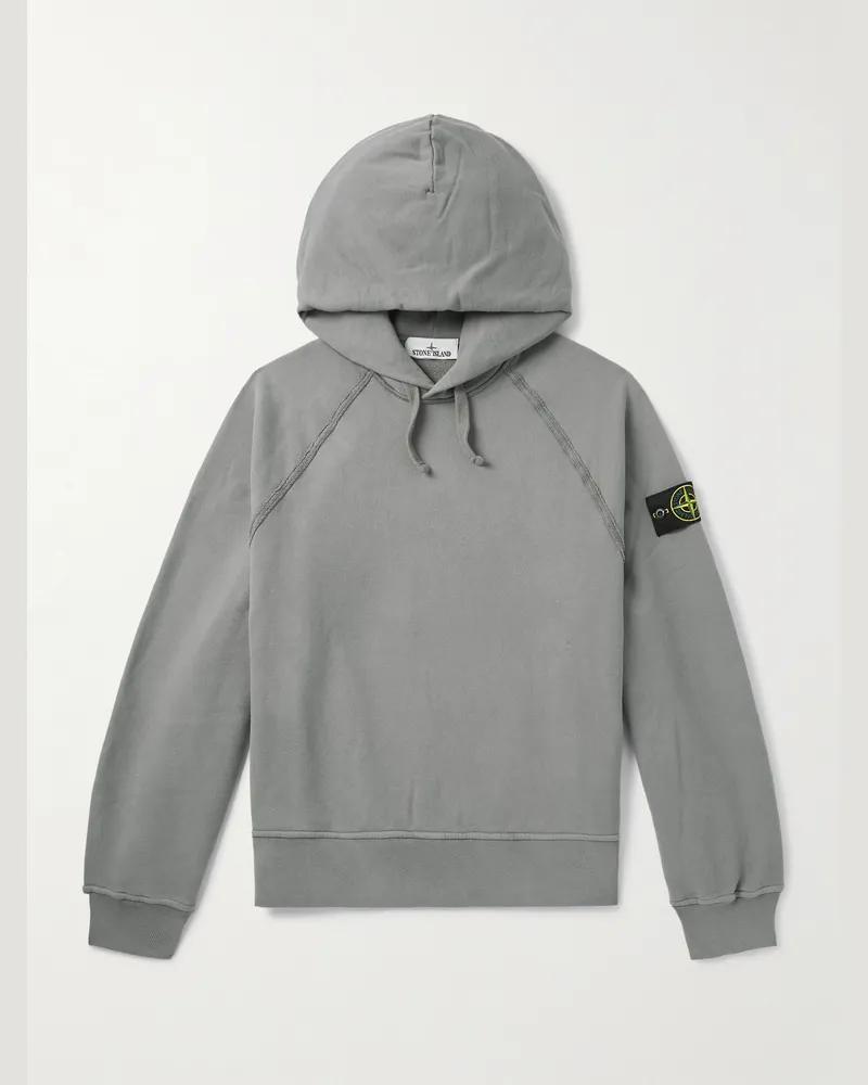 Stone Island Hoodie aus Baumwoll-Jersey mit Logodetail Grau
