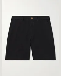 Brunello Cucinelli Gerade geschnittene Bermudashorts aus Baumwoll-Twill Schwarz