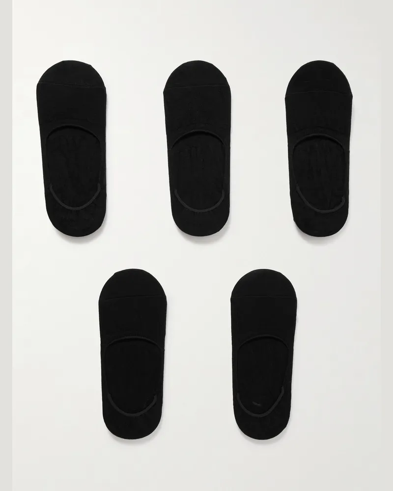 Falke Step Casual Five-Pack No-Show Cotton-Blend Socks Black