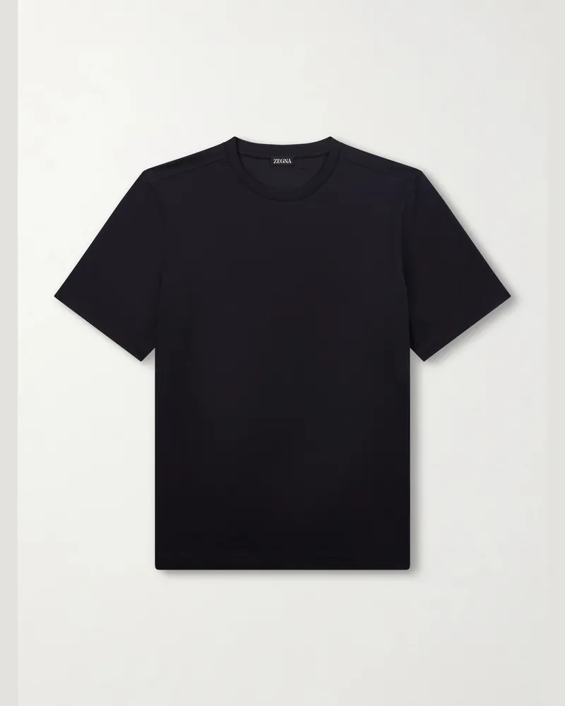 Ermenegildo Zegna T-Shirt aus Wolle Schwarz