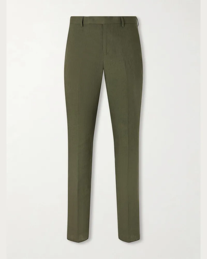 Paul Smith Slim-Fit Tapered Linen Suit Trousers Green