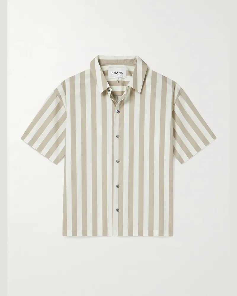 Frame Denim Hemd aus gestreifter Baumwollpopeline Neutral