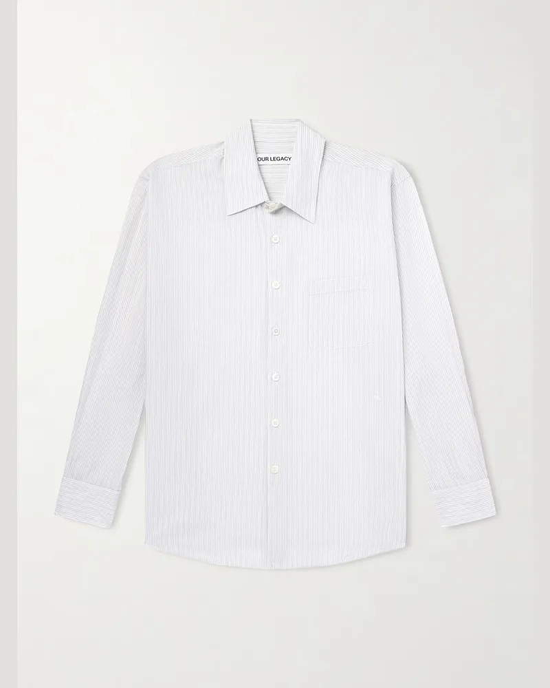 Our Legacy Above gestreiftes Hemd aus einer Baumwollmischung Weiß