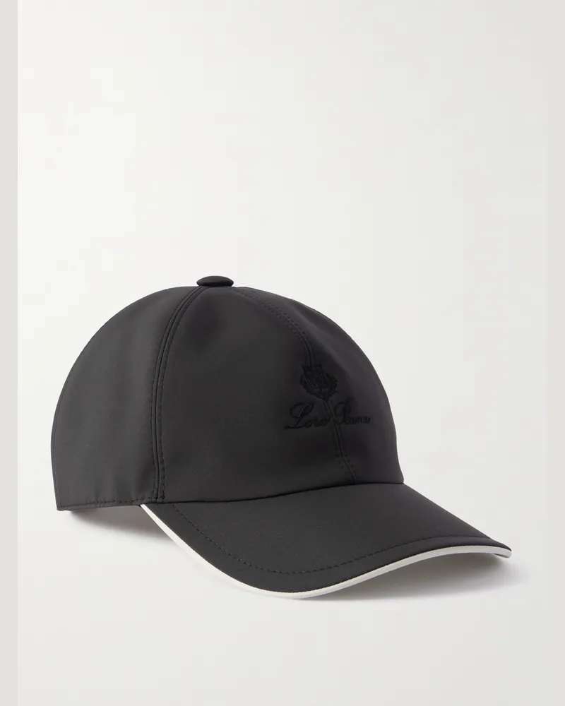 Loro Piana Baseballkappe aus Storm-System®-Shell mit Logostickerei Schwarz