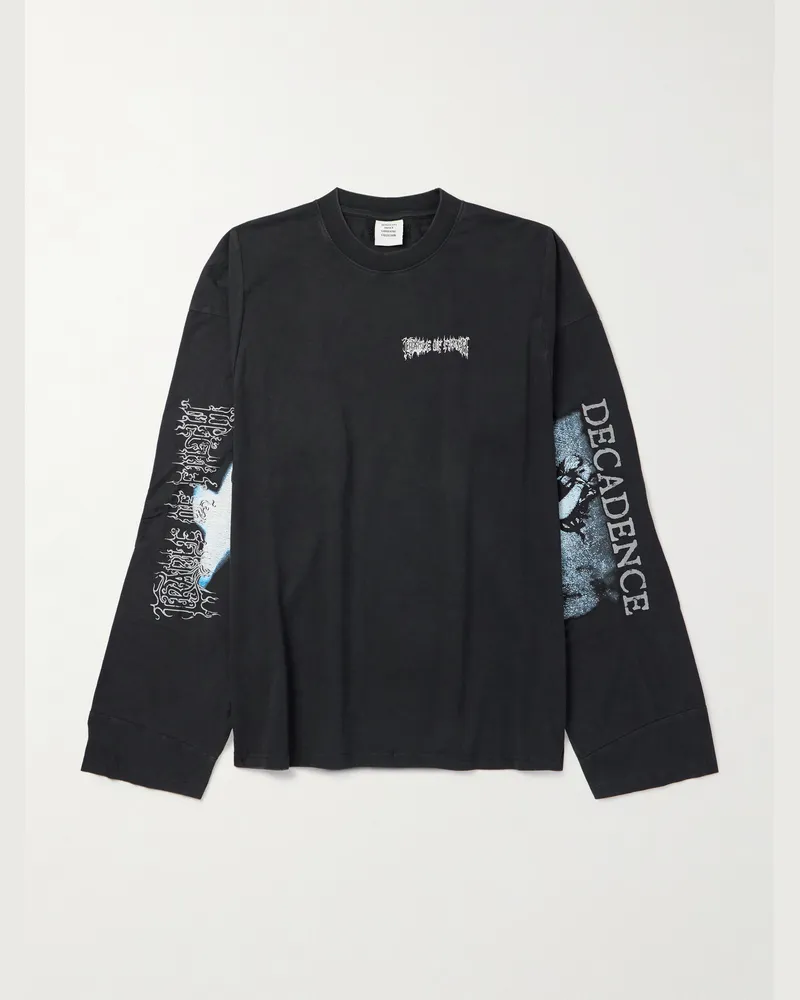 VETEMENTS Oversized Logo-Print Cotton-Jersey T-Shirt Black