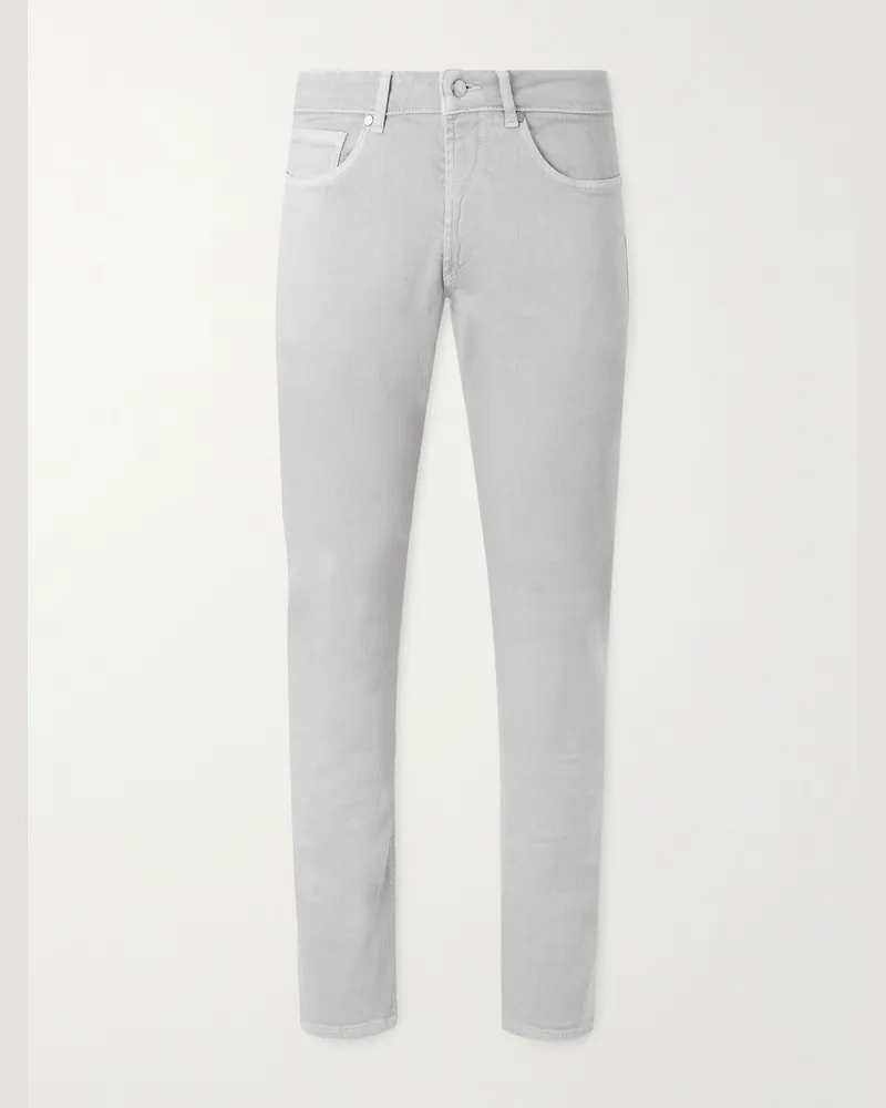 Peter Millar Fairfield Straight-Leg Garment-Dyed Jeans Gray