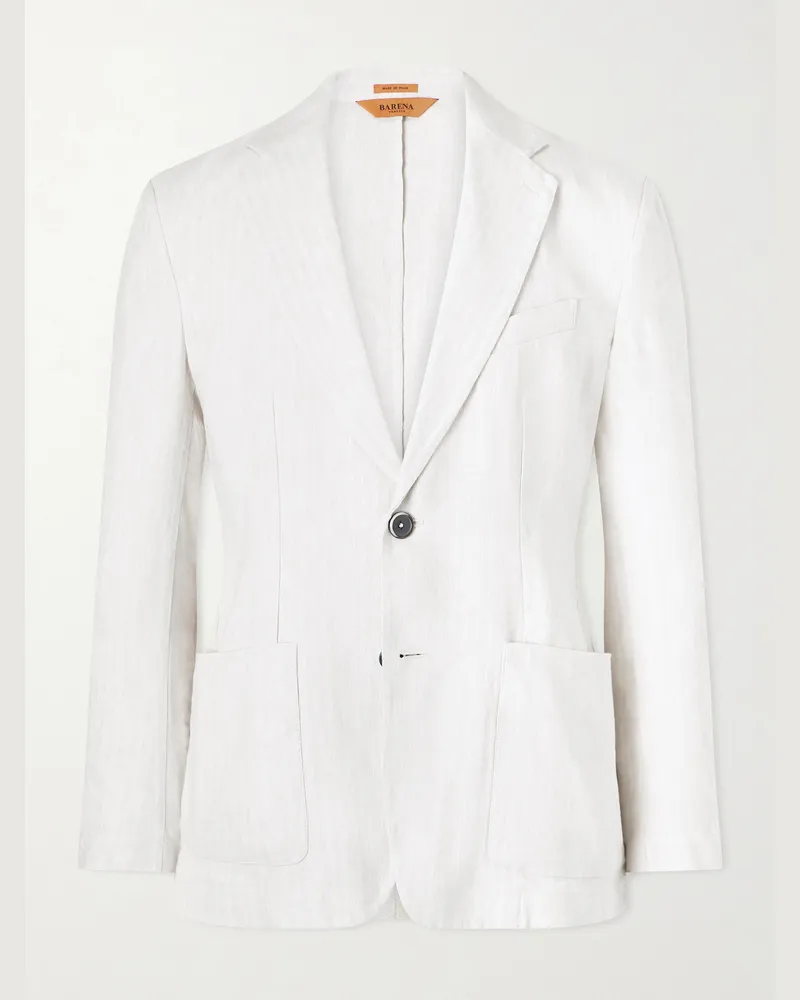 BARENA Herringbone Suit Jacket Neutrals