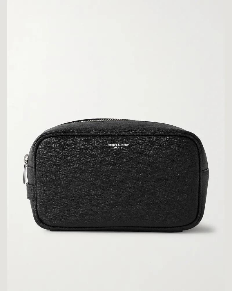 Saint Laurent Etui aus vollnarbigem Leder Schwarz