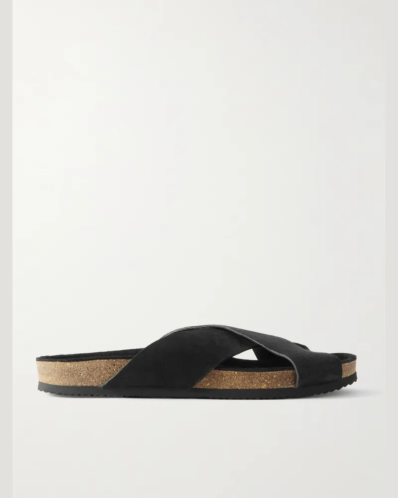 MR P. Sandalen aus Veloursleder Schwarz