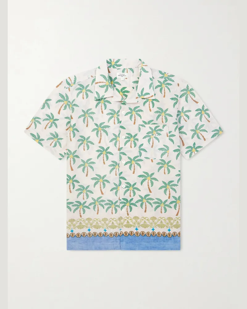 Hartford New Palmito Printed Cotton Shirt Neutrals