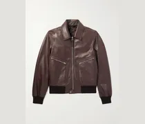 Jacke aus Leder mit Reißverschluss