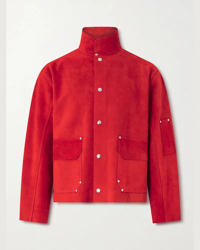 BODE Welding Jacke aus Veloursleder Rot