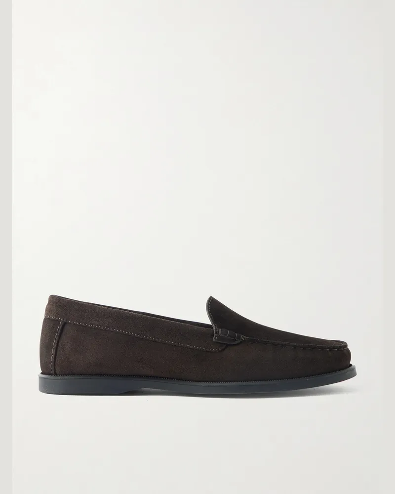 SAMAN AMEL City Loafers aus Veloursleder Braun