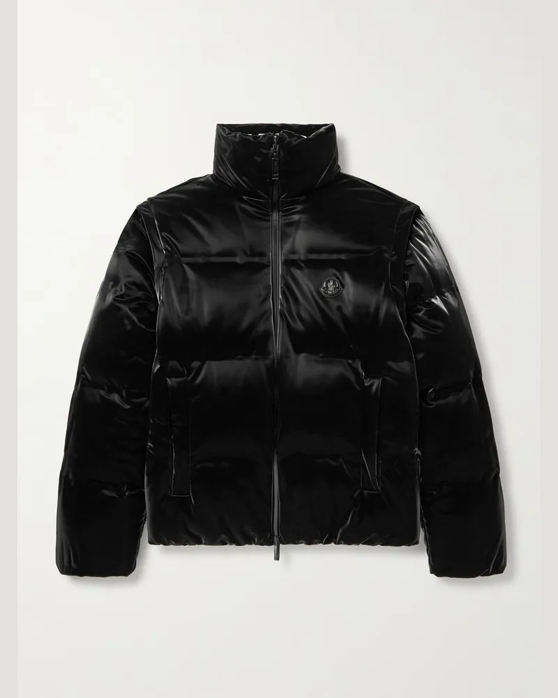 Moncler A$AP Rocky Daunenjacke aus gestepptem Shell mit Logoapplikation Schwarz