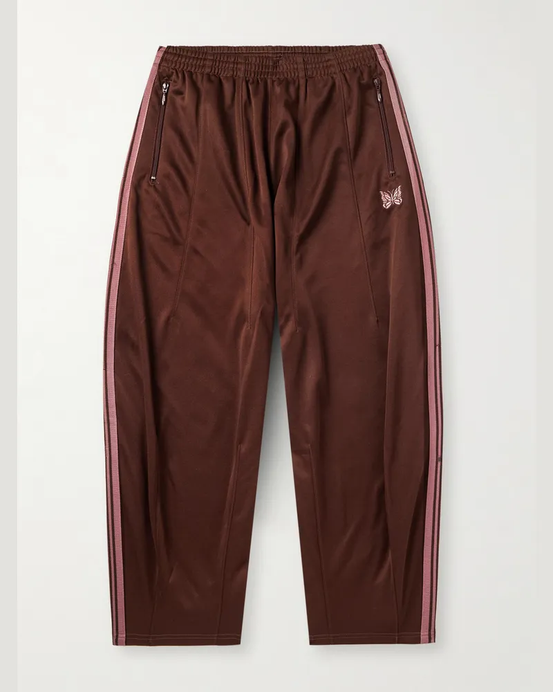 NEEDLES Weit geschnittene Jogginghose aus Jersey mit Webband und Logostickerei Braun