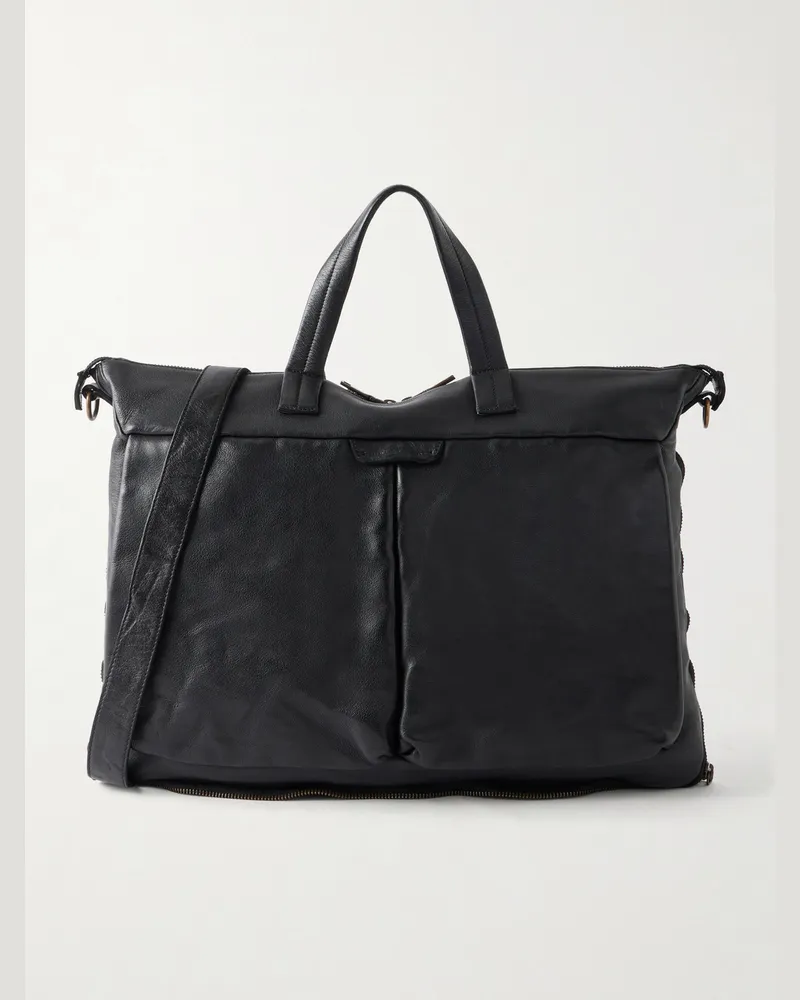 Officine Creative Italia Helmet/046 Full-Grain Leather Briefcase Black