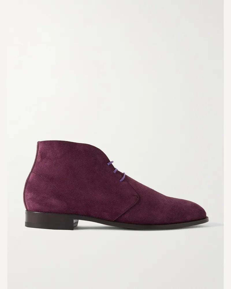 Manolo Blahnik Berwick Chukka-Stiefel aus Veloursleder Lila